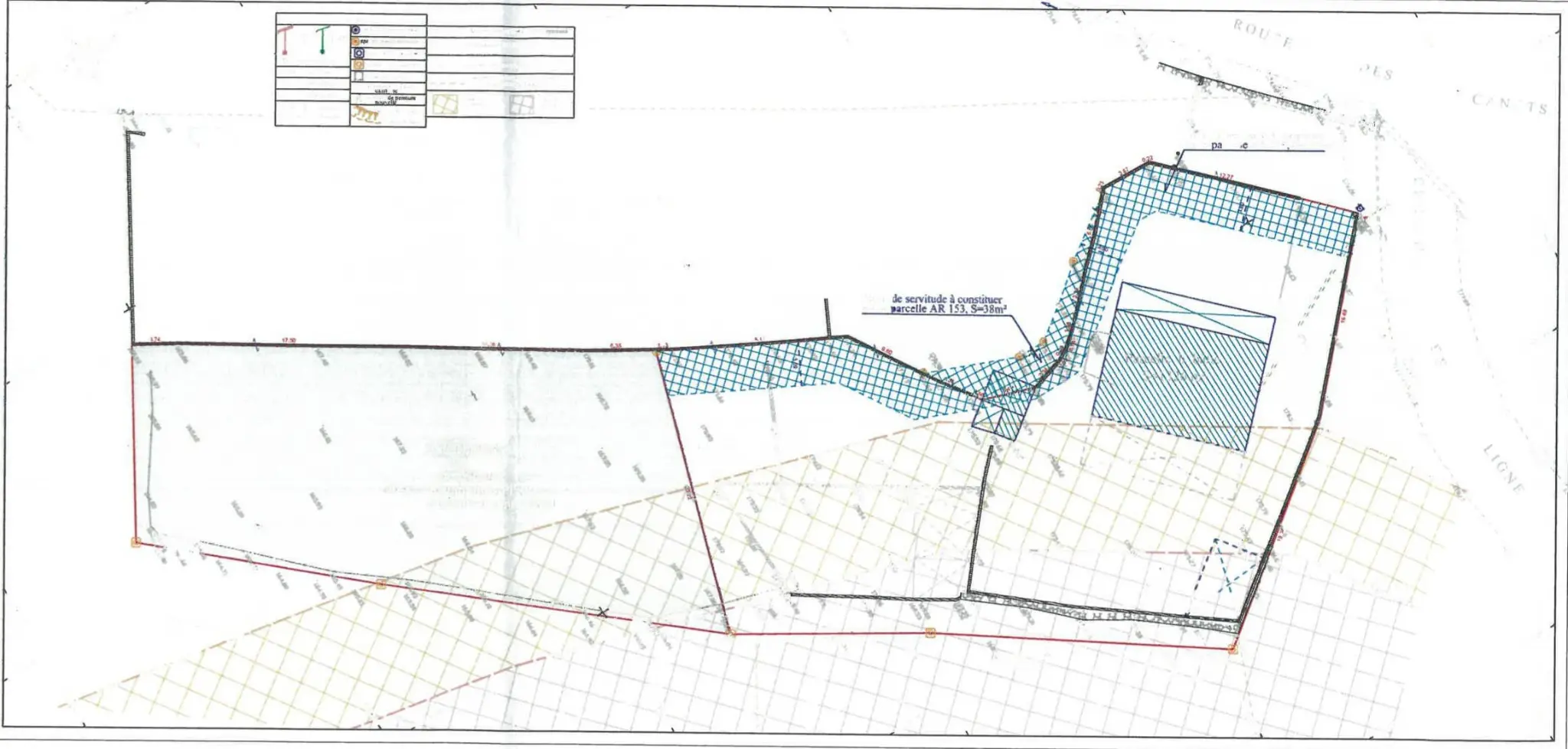 Plan et servitude du terrain